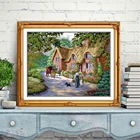 HUACAN вышивка город крест вышивка дом наборы белый холст украшения дома наборы узоры рукоделие 11CT 14CT DIY подарок