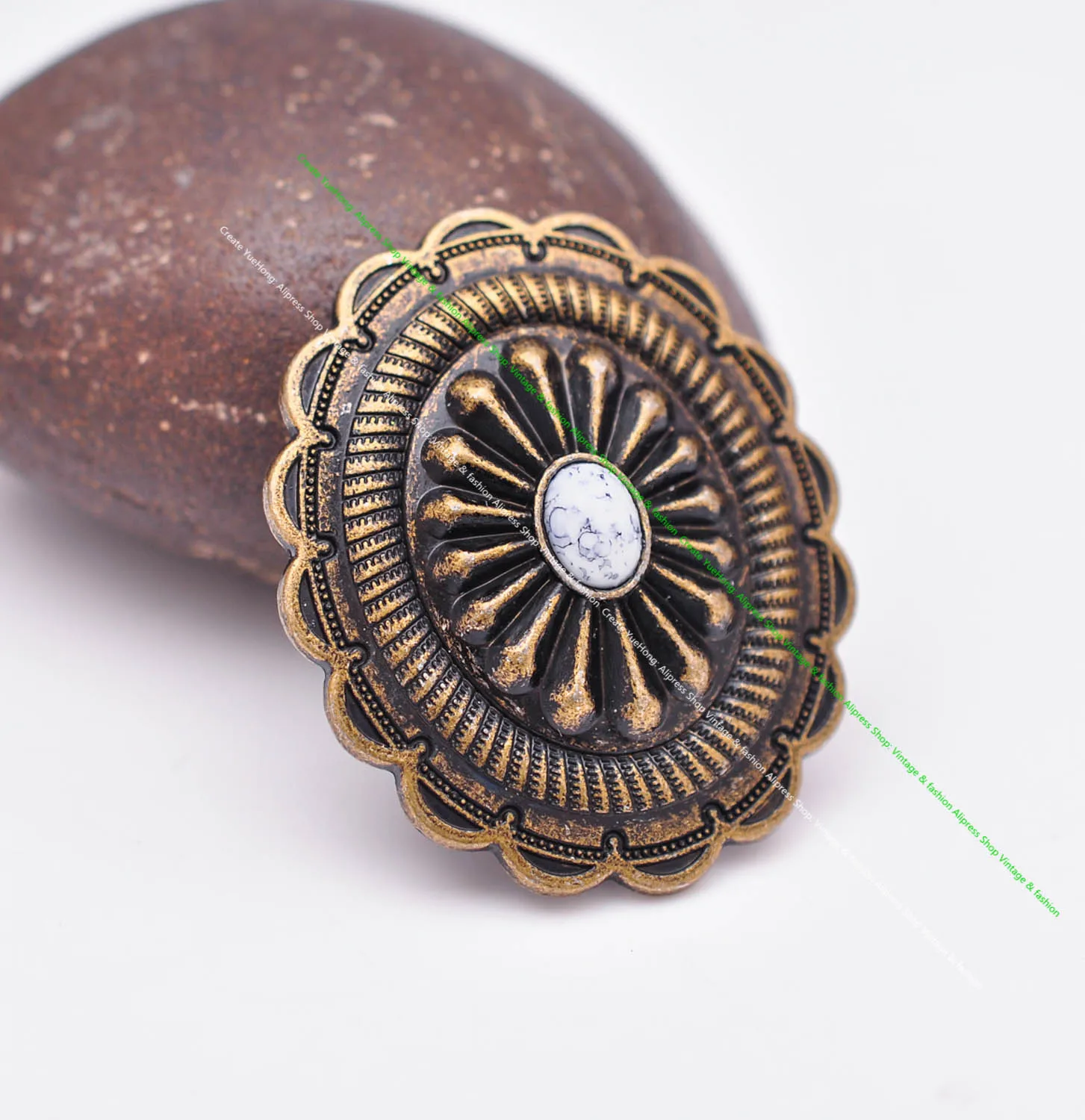 

6 шт. 44*38 мм Юго-Западный белый бирюзовый традиционный цветок искусство ЛОШАДЬ СЕДЛО гарнитура Холтер застежка с длинным винтом