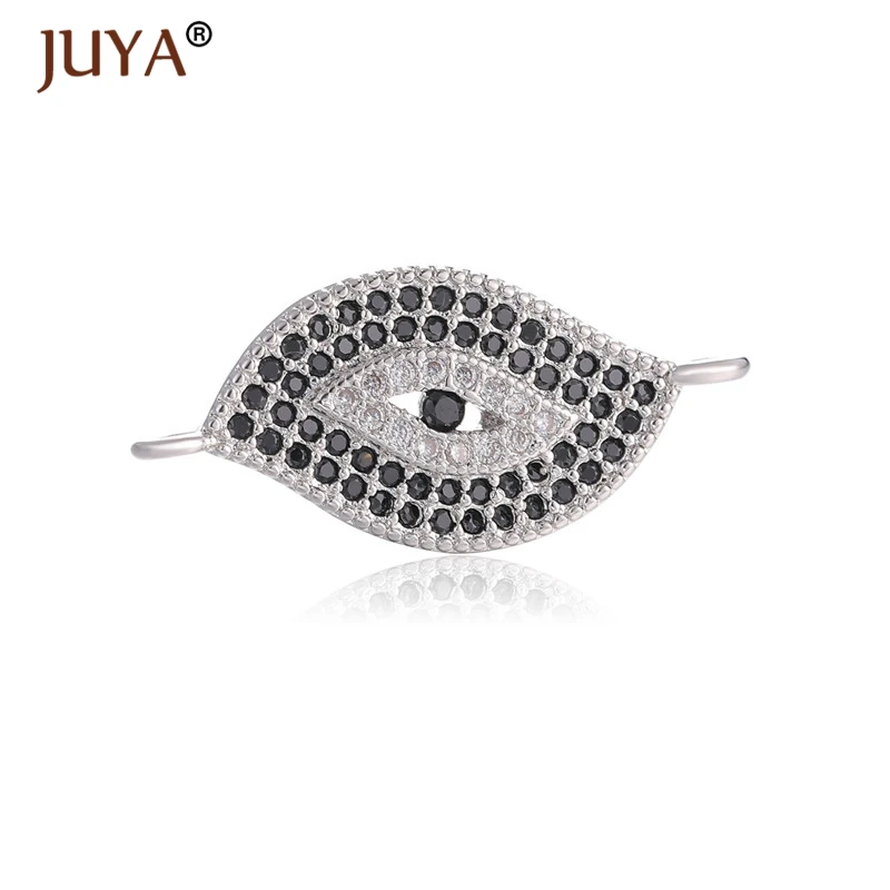 silver Juya модный материал для изготовления украшений 10 типов греческого глаза/Турецкий глаз/чармы «от дурного глаза» разъемы для ювелирных изделий DIY ремесло - Цвет: silver