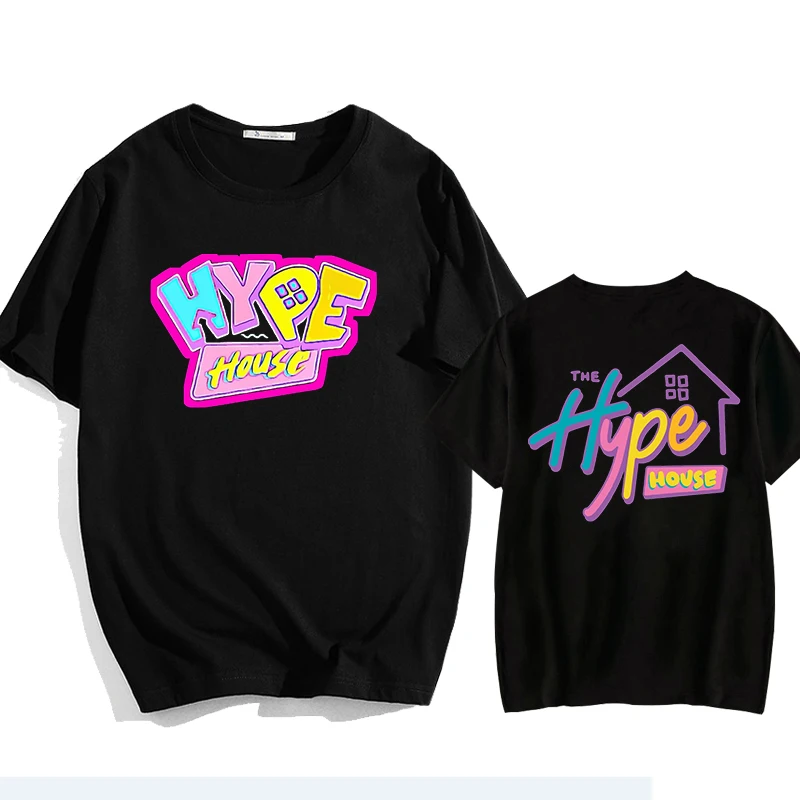 Новинка футболка The Hype House летние футболки с коротким рукавом Женские топы для