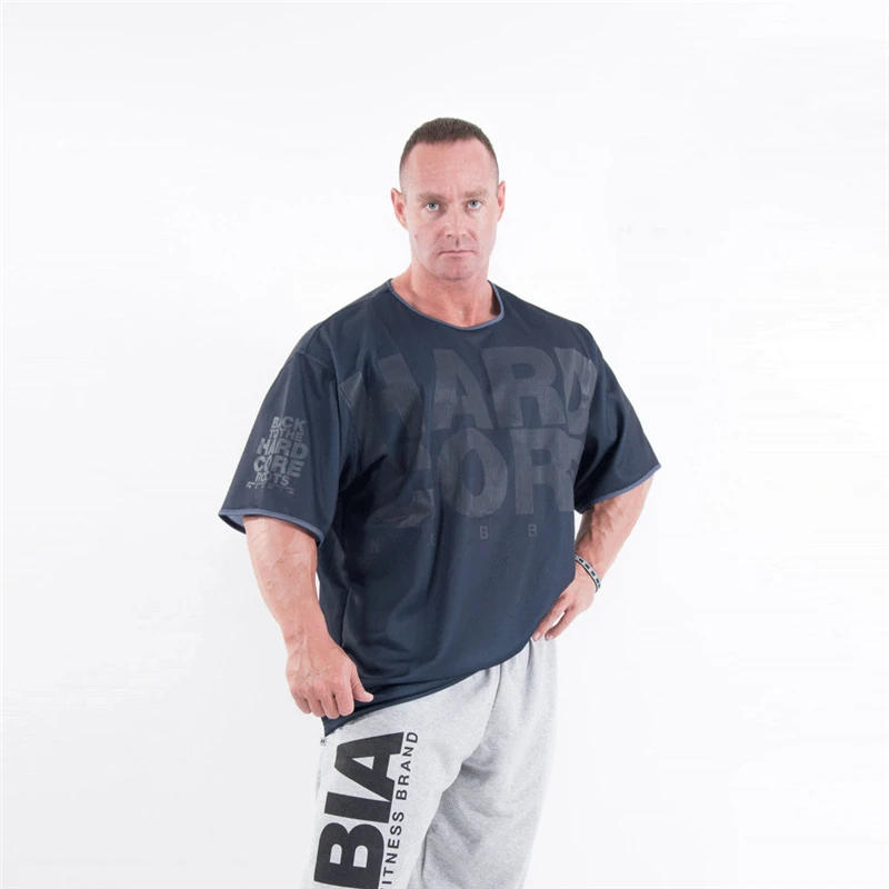 Футболка мужская Спортивная свободная дышащая сетчатая с коротким рукавом для