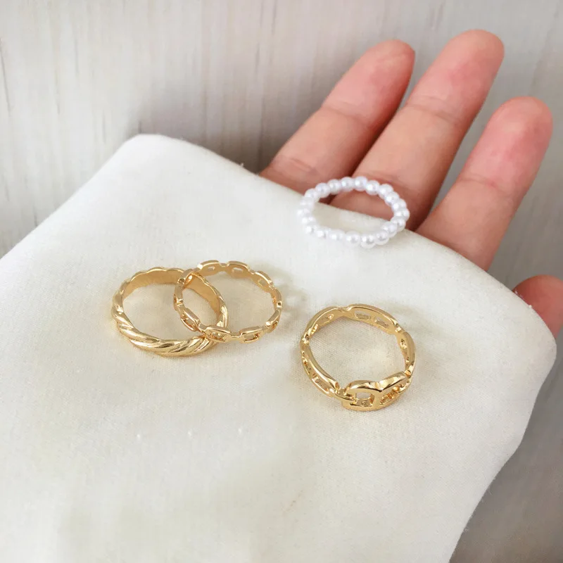 

Кольцо женское металлическое универсальное, 4 шт.