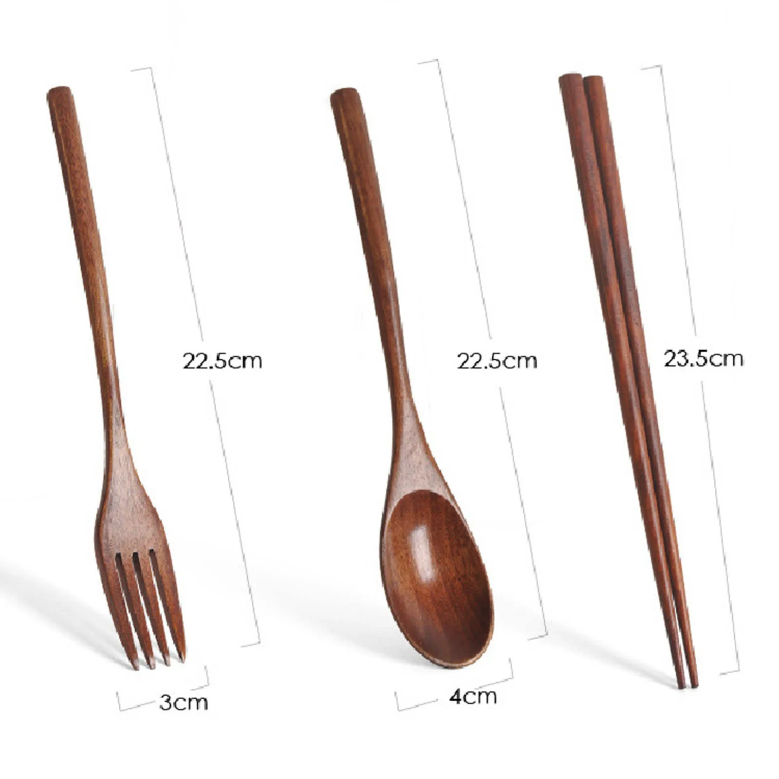 

Chinese Style Wooden Spoon Fork Bamboo Dineer Set Kitchen Utensil Tools Soup-Teaspoon Tableware Kitchen Utensils Kitchen Tools