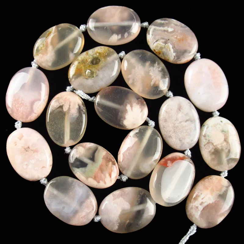 1 нить 57 8 г натуральный агат цветущей вишни Овальный свободный бисер 15 5 дюйма 20x15x5