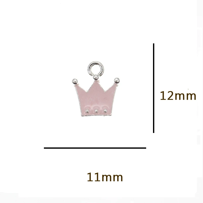 

alloy silver plated charms for DIY baby pins jewelry making craft pink blue white pure enamel pearl crown crystal charm pendant
