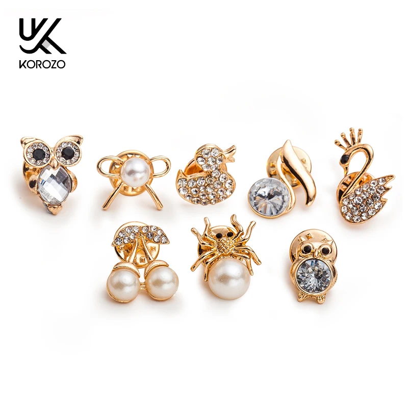 Модный кристалл жемчуг Вишня утка Сова паук парфюм на подвеске шпильки для
