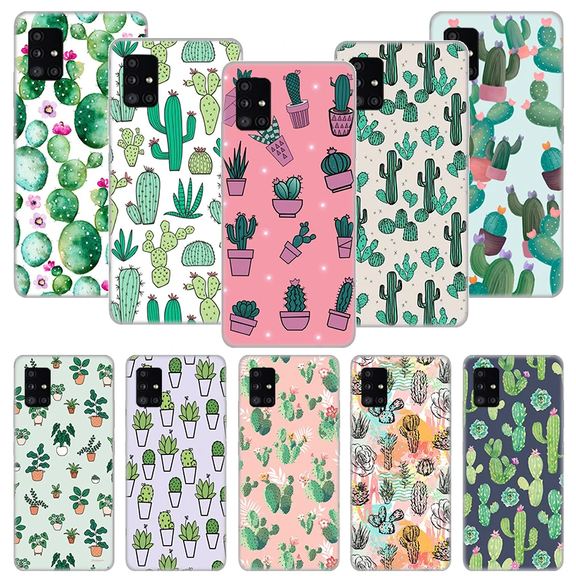 

Cartoon Cactus Plants Phone Case Funda For Samsung Galaxy A51 A71 A02S A50 A70 A30 A40 A20 A10S A20E A01 A91 A81 Cover Coque