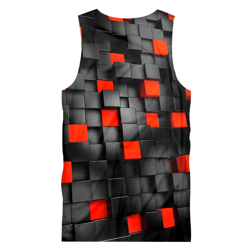 UJWI 2020 модная черная/красная квадратная майка 3d печать хип-хоп забавная Мужская