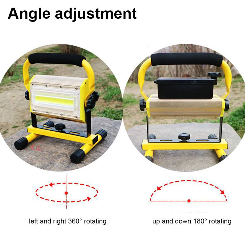 구매 휴대용 충전식 LED 100W 스포트라이트 작업등 건설 램프 자동차 수리점 작업장 현장 조명, 작업등 현장 조명 작업등 건설 램프