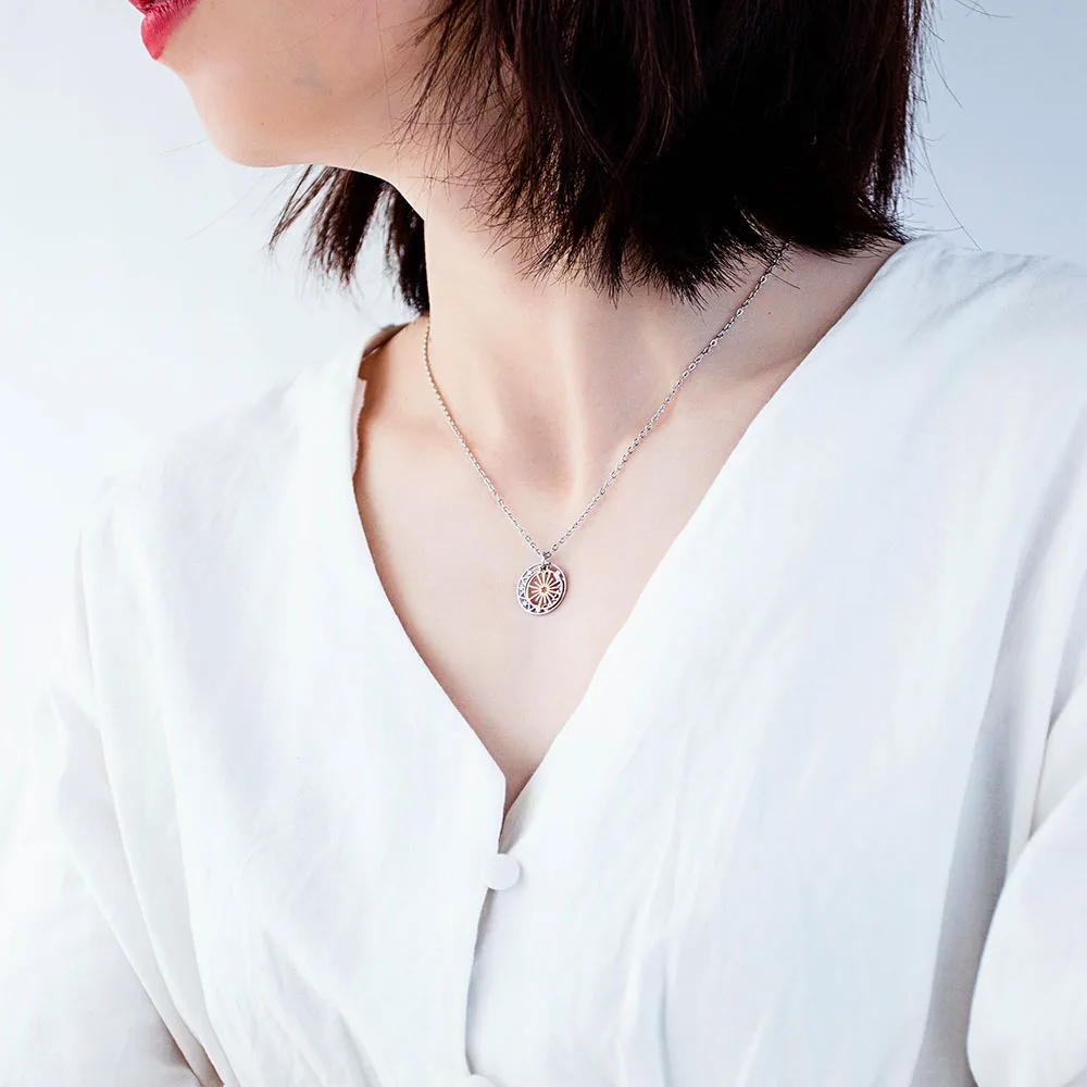 ZooMango модные компас Монета Звезда колесо обозрения нержавеющая сталь кулон