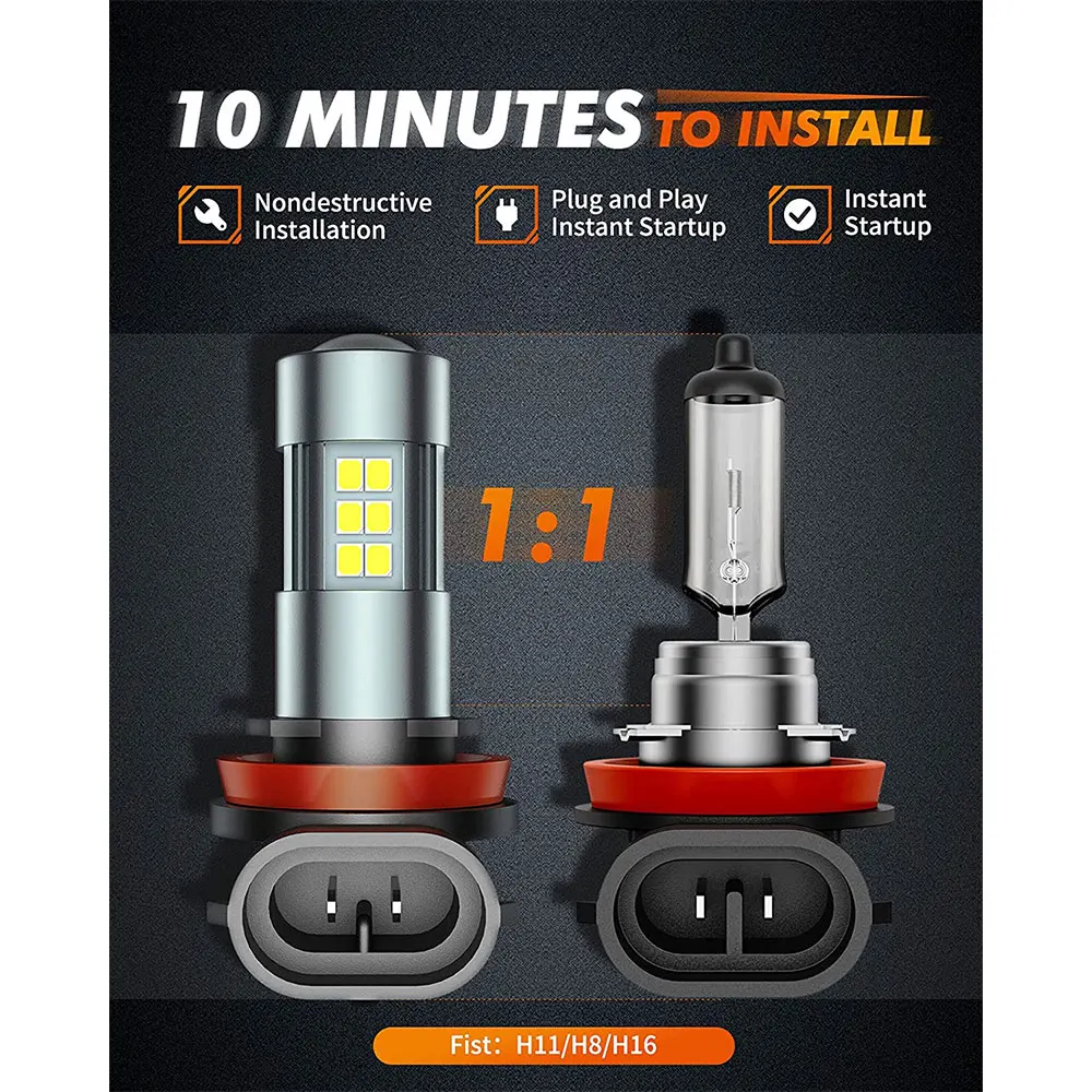 Автомобильные светодиодсветодиодный противотумансветильник фары серии F1 H8 H9 9006