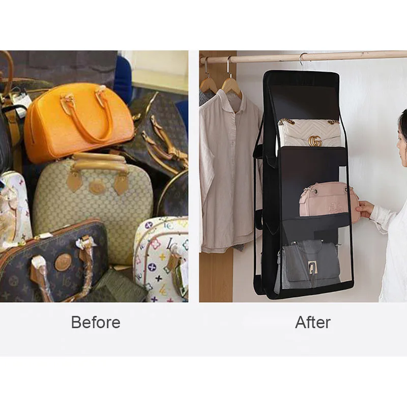 Многофункциональная двухсторонняя сумка для хранения 6 сеток дам одежды