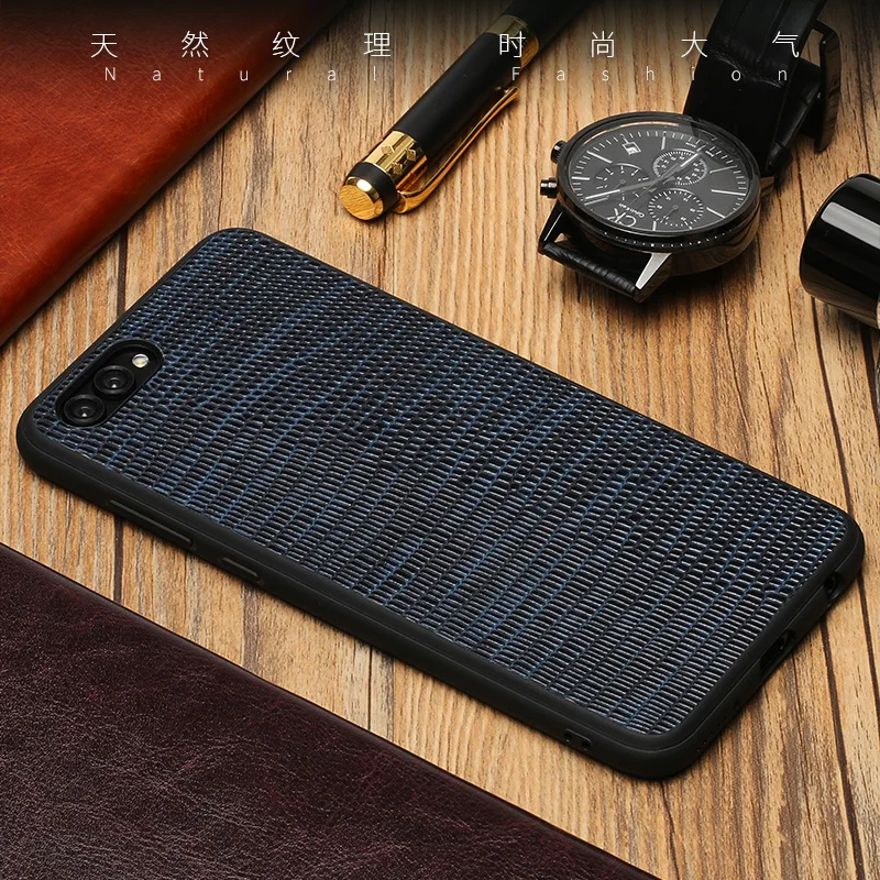 Роскошный чехол для телефона из натуральной кожи HUAWEI Honor V10 чехлы с текстурой