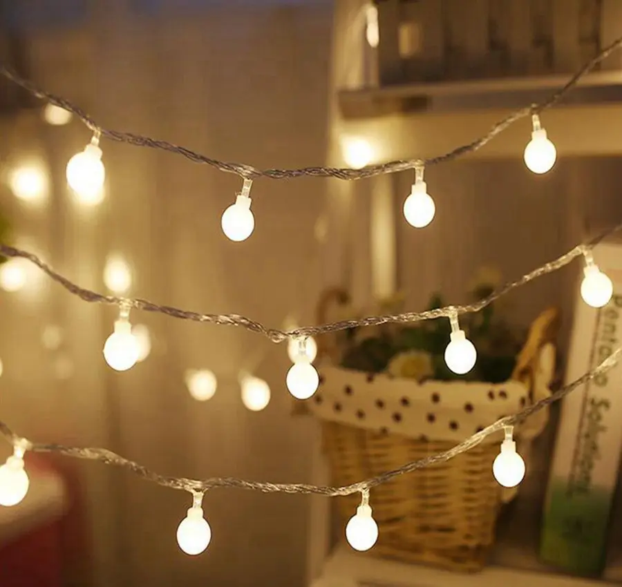 Аа батарея мяч питание Led глобус свет шнура 3 м Открытый водонепроницаемый