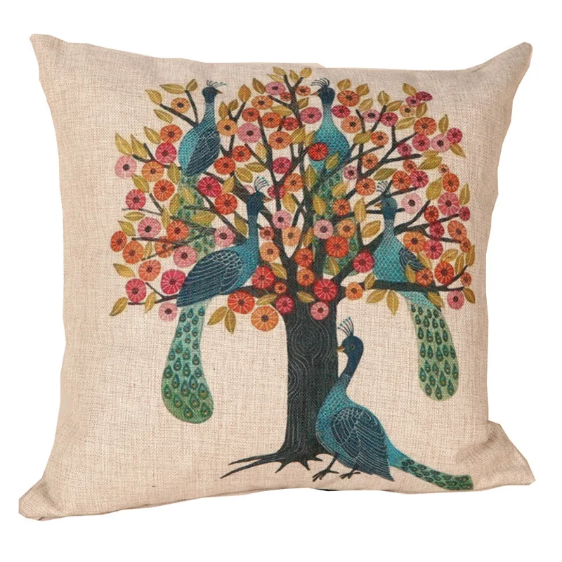 Двухсторонняя наволочка из хлопка и льна Мягкая Наволочка для дивана