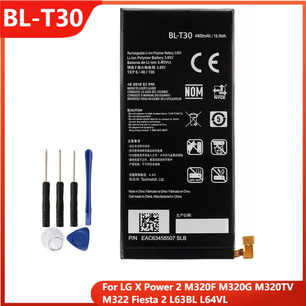

Original Phone Battery BL-T30 For LG X Power 2 M320F M320G M320TV M322 Fiesta 2 L63BL L64VL Replacement Batteries 4500mAh