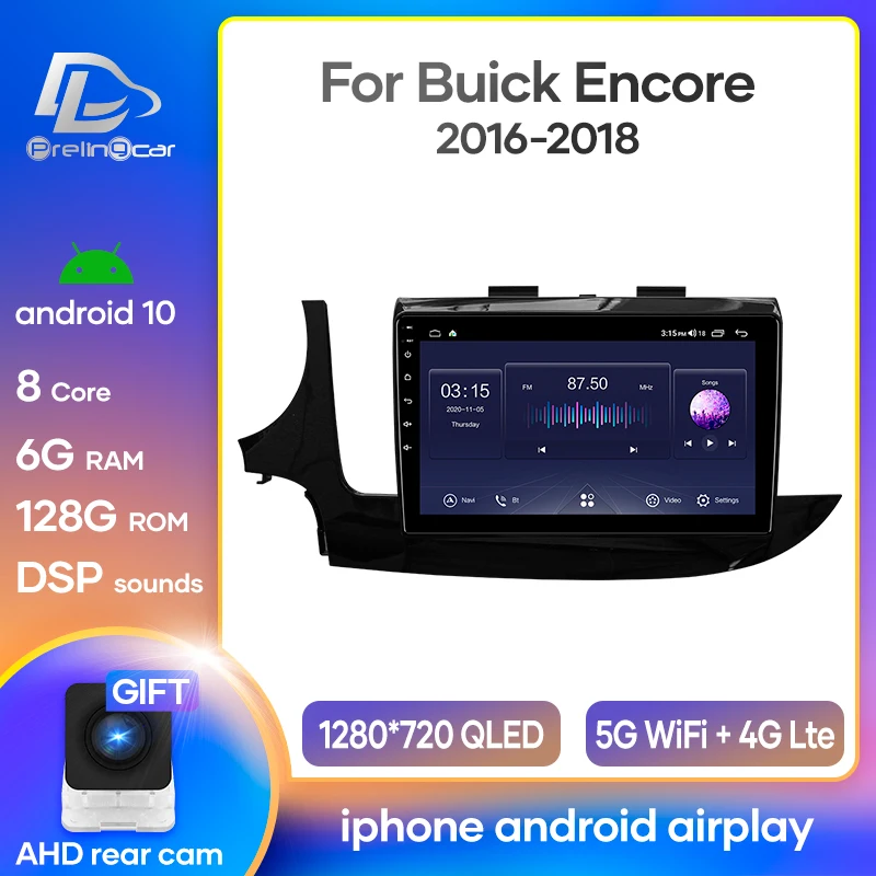

Автомагнитола Prelingcar Android 10,0 для Opel Mokka Buick Encore 2016-2018, мультимедийный видеоплеер с GPS-навигацией, без DVD, 2 Din, DSP