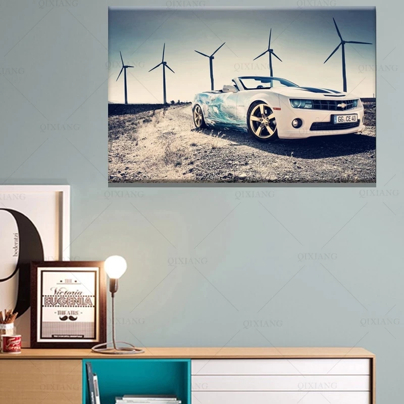 Современная живопись обои Camaro суперкар плакаты и принты холст настенное
