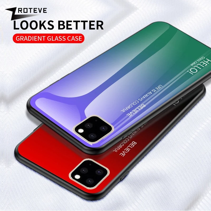 Для iPhone 11 Pro Max чехол ZROTEVE стеклянный для X XR XS из закаленного стекла 6 6S 7 8 Plus