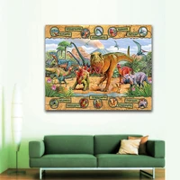 diy colorings pictures by numbers with colors cretaceous dinosaur world picture drawing painting by numbers framed home