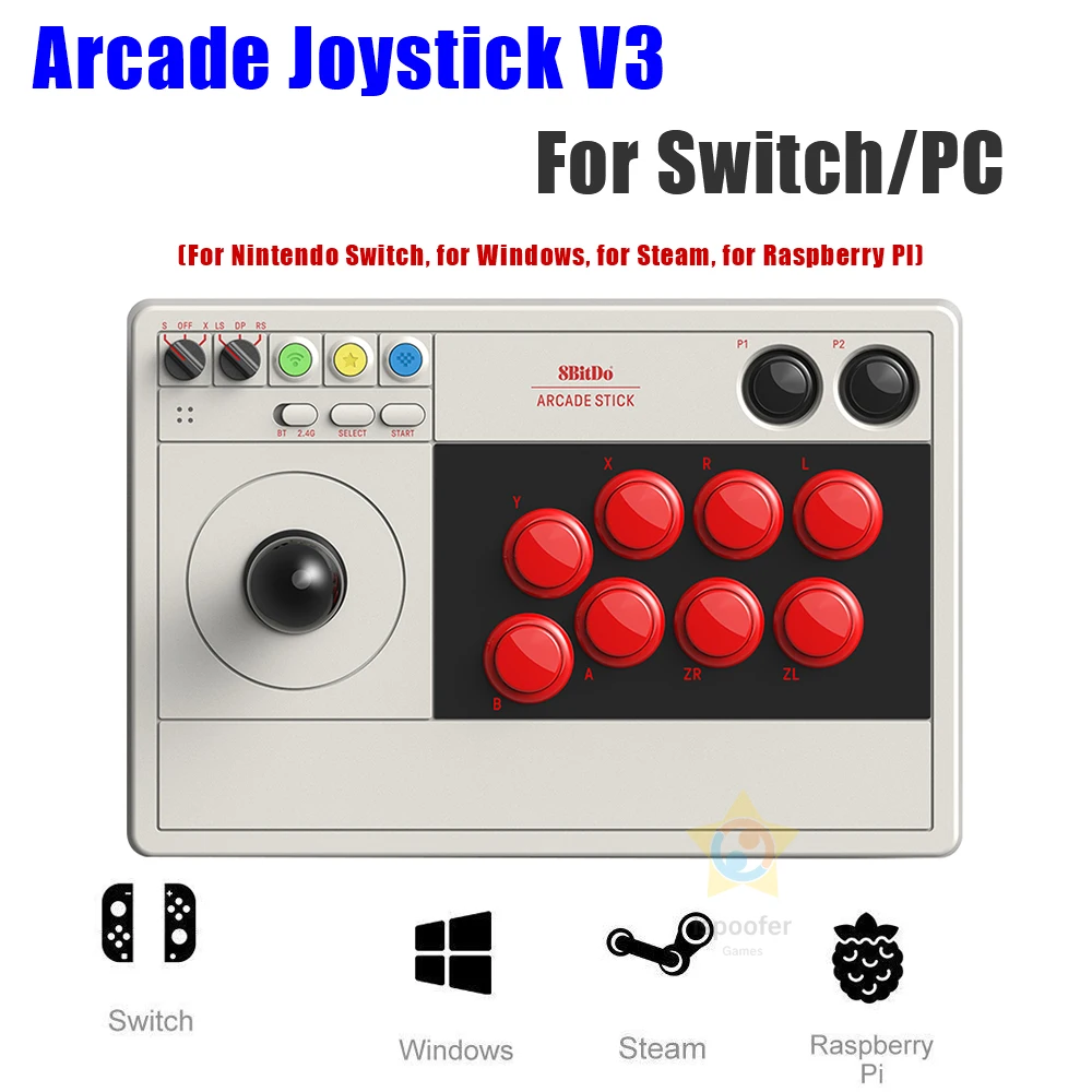 

8Bitdo Arcade Stick Joystick Dynamic Button Ultimate Software Turbo Bluetooth 2.4G or Wired Connection For Switch & Windows