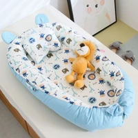 9050cm 100 cotton baby nest bed with pillow portable baby cribs infant toddler detachable cradle for newborn baby bed bassinet