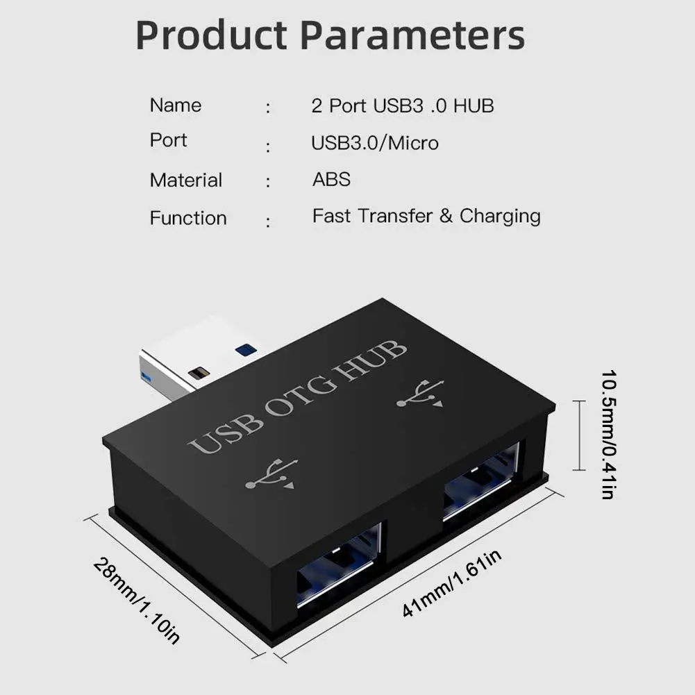 Мини концентратор USB 3 0 2 порта высокоскоростной разветвитель для ноутбука ПК U
