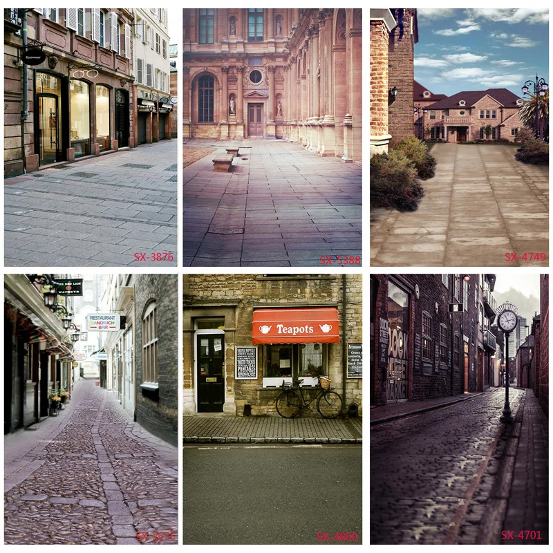 

Фоны для фотосъемки в стиле ретро, европейская улица вид, пейзаж, реквизит для свадебного детского портрета, студийный фон для фотосъемки 2157...