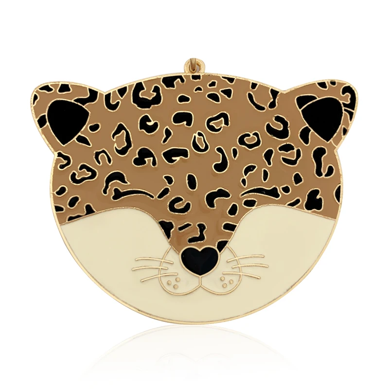 DIY new alloy spotted leopard head keychain pendant creative cute smiling face | Украшения и аксессуары