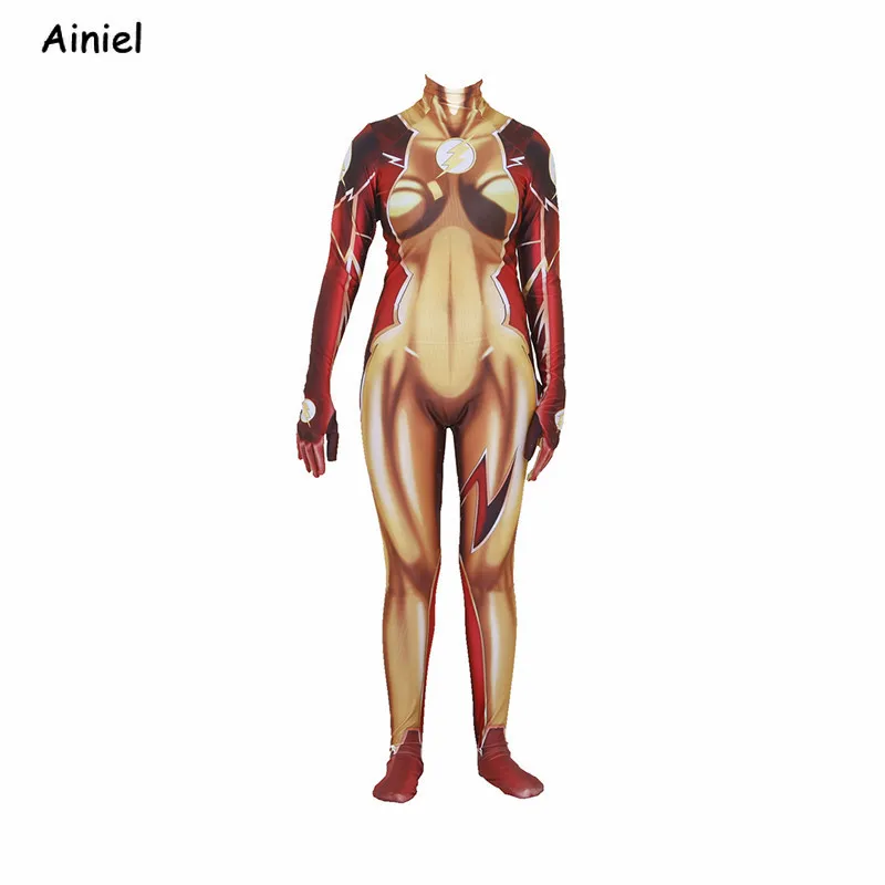 The Flash Cosplay Costume Zentai Lady Superhero Jumpsuits Halloween Women Kids Girls Female Version |