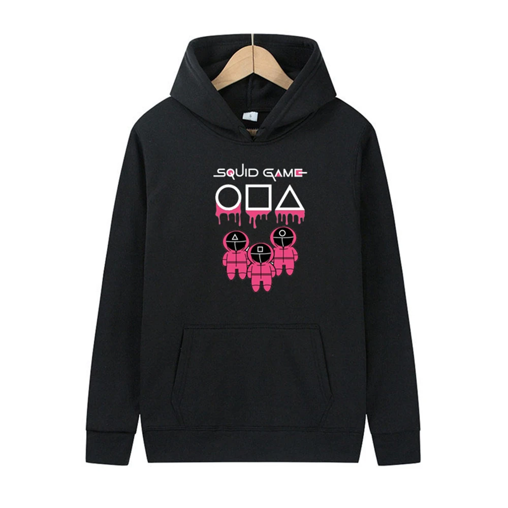 

2021 New Korean popular best-selling squid game hoodie men and women winter warm hoodie squid game graphics funny anime sweatshi