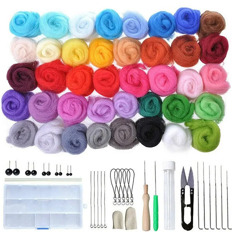 

40 PCS Colors Needle Felting Kit Wool Felting Tools Handmade Felt Needle Felting Fabric Materials Accessories Dropshipping