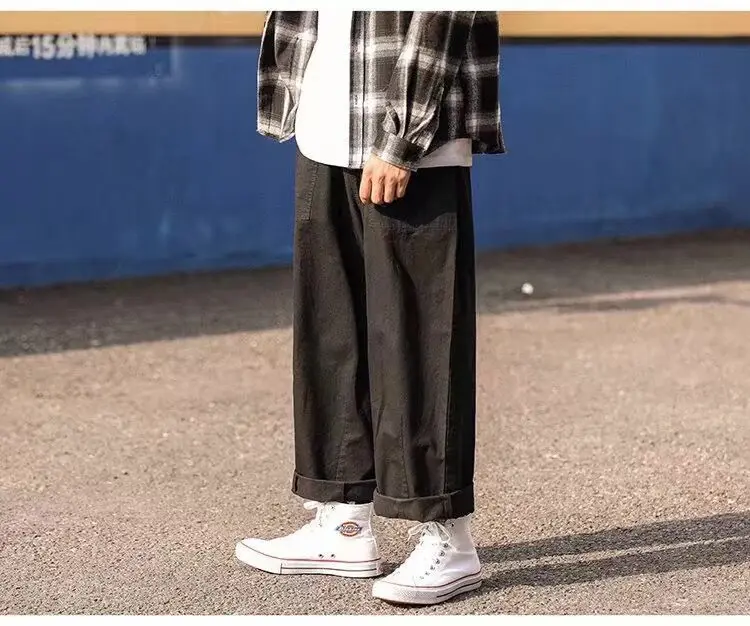 

Fatty big yards summer thin type of cargo pants straight male han edition tide loose wide-legged pants falling leisure trousers