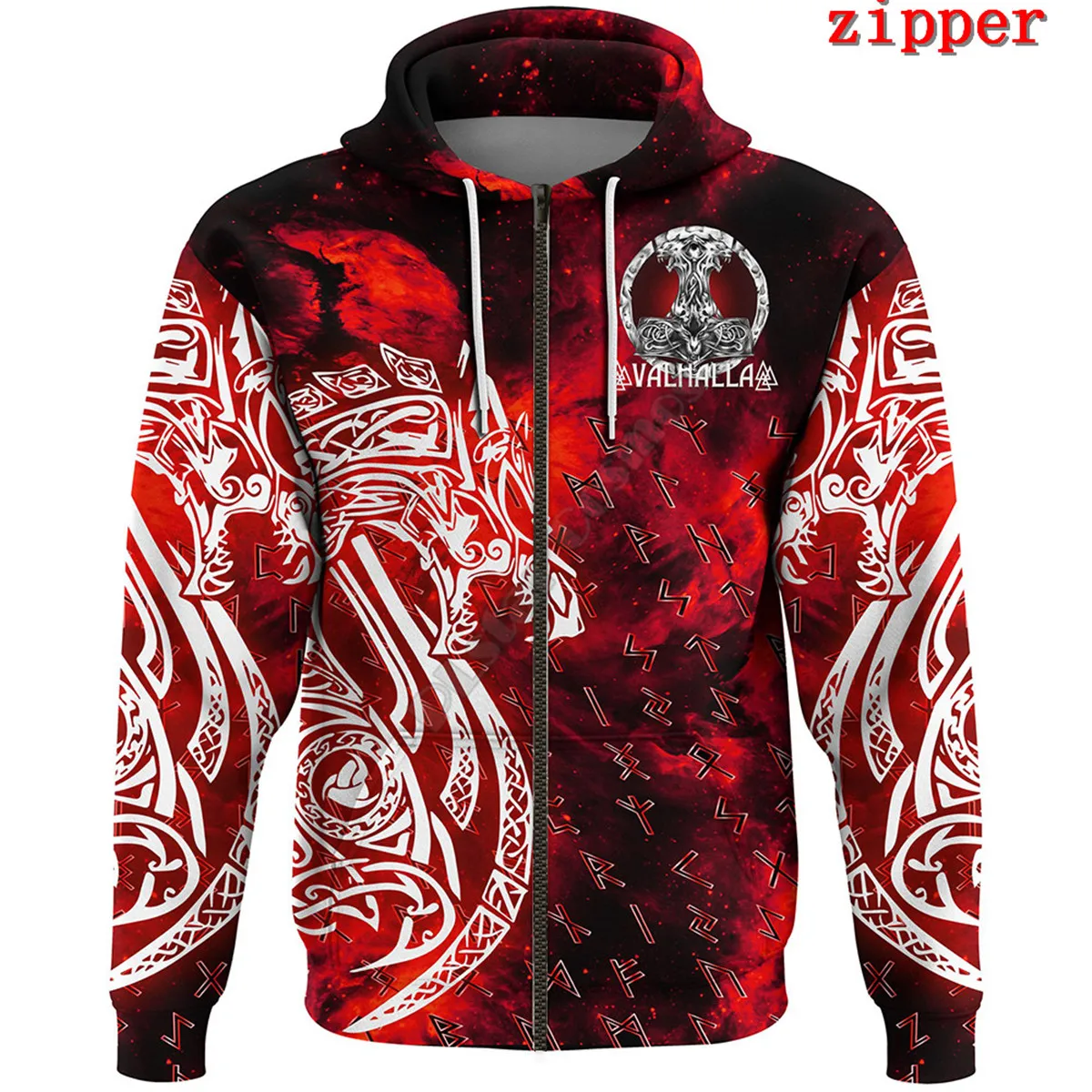 

Viking Tattoo 3D Hoodies Printed Harajuku Coat Jacket Men For Women Fashion Zipper hoodies Drop Shipping 19