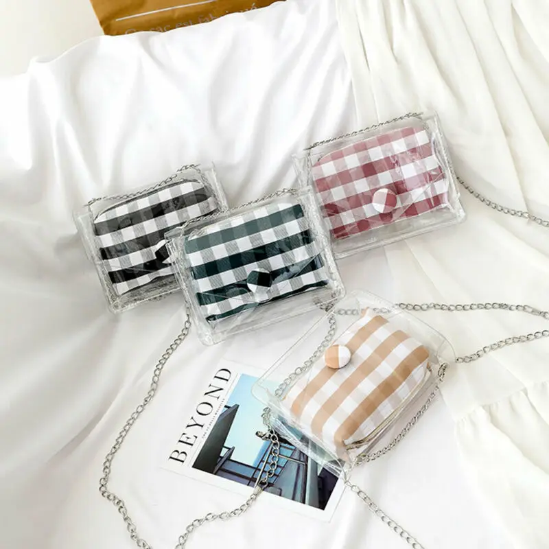 Новинка 2019 Женская Прозрачная ПВХ прозрачная цепочка желе сумка-шоппер сумка
