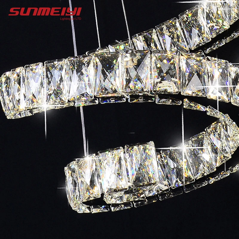 

Nordic Crystal Chandeliers LED Dimmable Smart Lighting Chandelier Art deco For Kitchen Kids room Living room Light With Remote