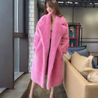 Женское кашемировое пальто из искусственного меха, Элегантное Длинное плюшевое теплое пальто большого размера на осень и зиму 2020