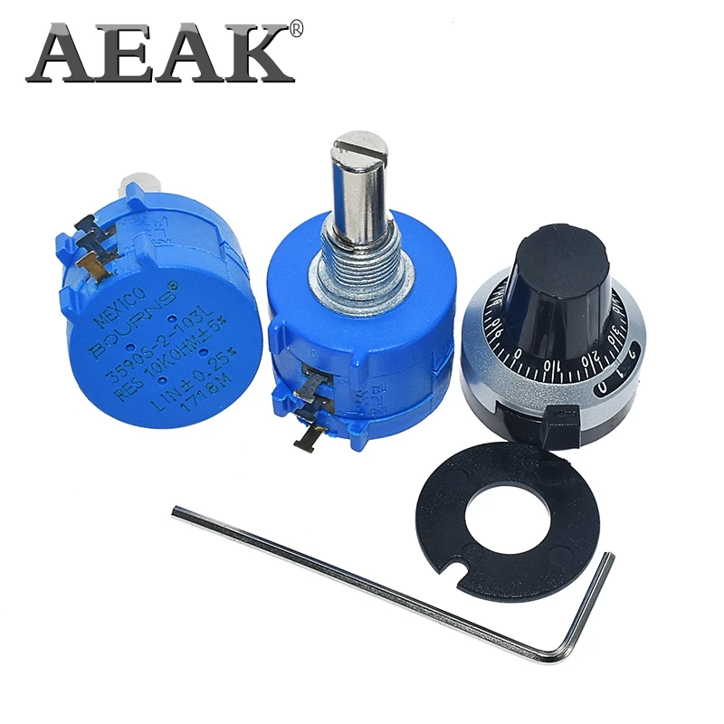 Aeak 3590S Потенциометр переменный резистор 500 1 K, 2K 5K 10K 20K 50K 100K ohm Multiturn потенциометр 3590 102 202 502 103