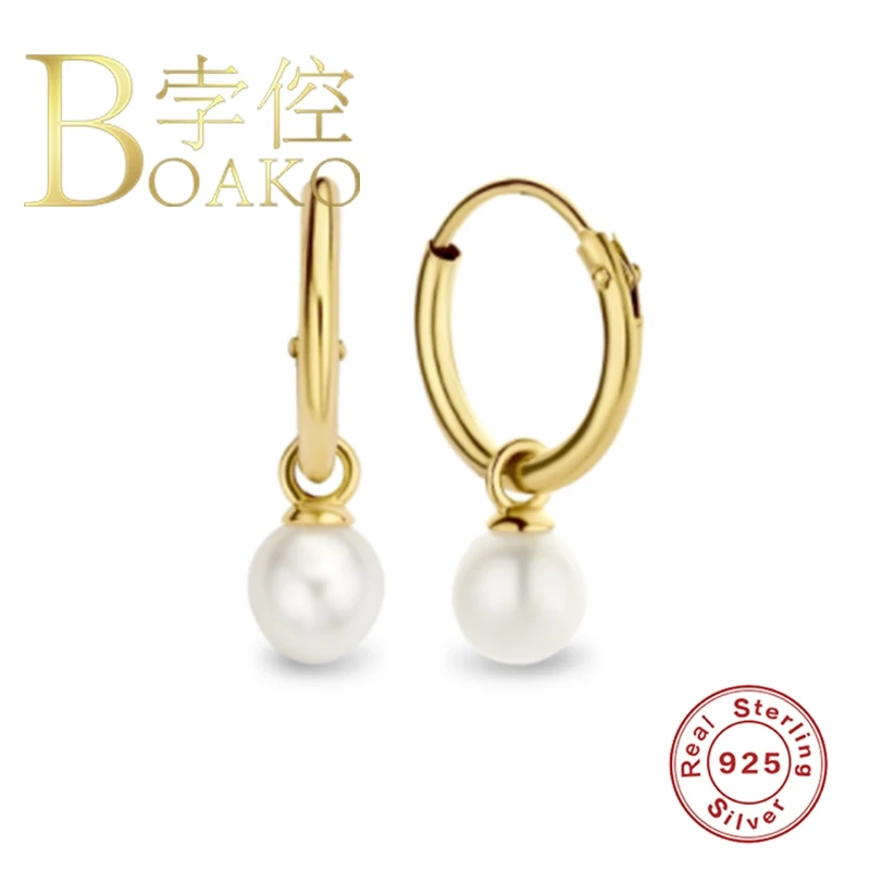 

BOAKO 925 Sterling Silver Earrings For Women Mini Rivet Gold Stud Earrings For Girl Gift Pendientes Brincos Aretes Fine Jewelry