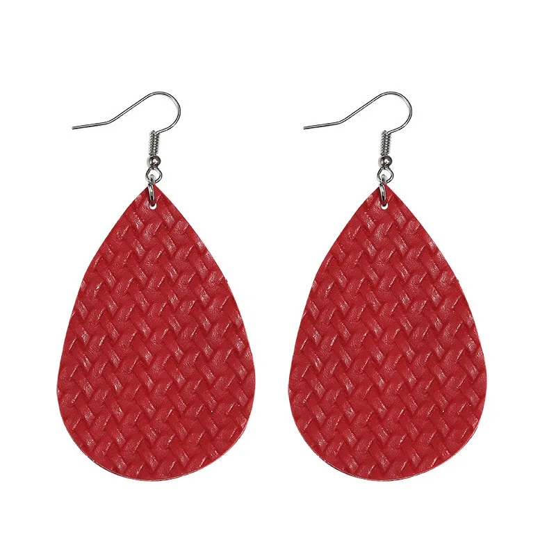 2019 тканые серьги из кожи искусственной массивные большие для женщин модные