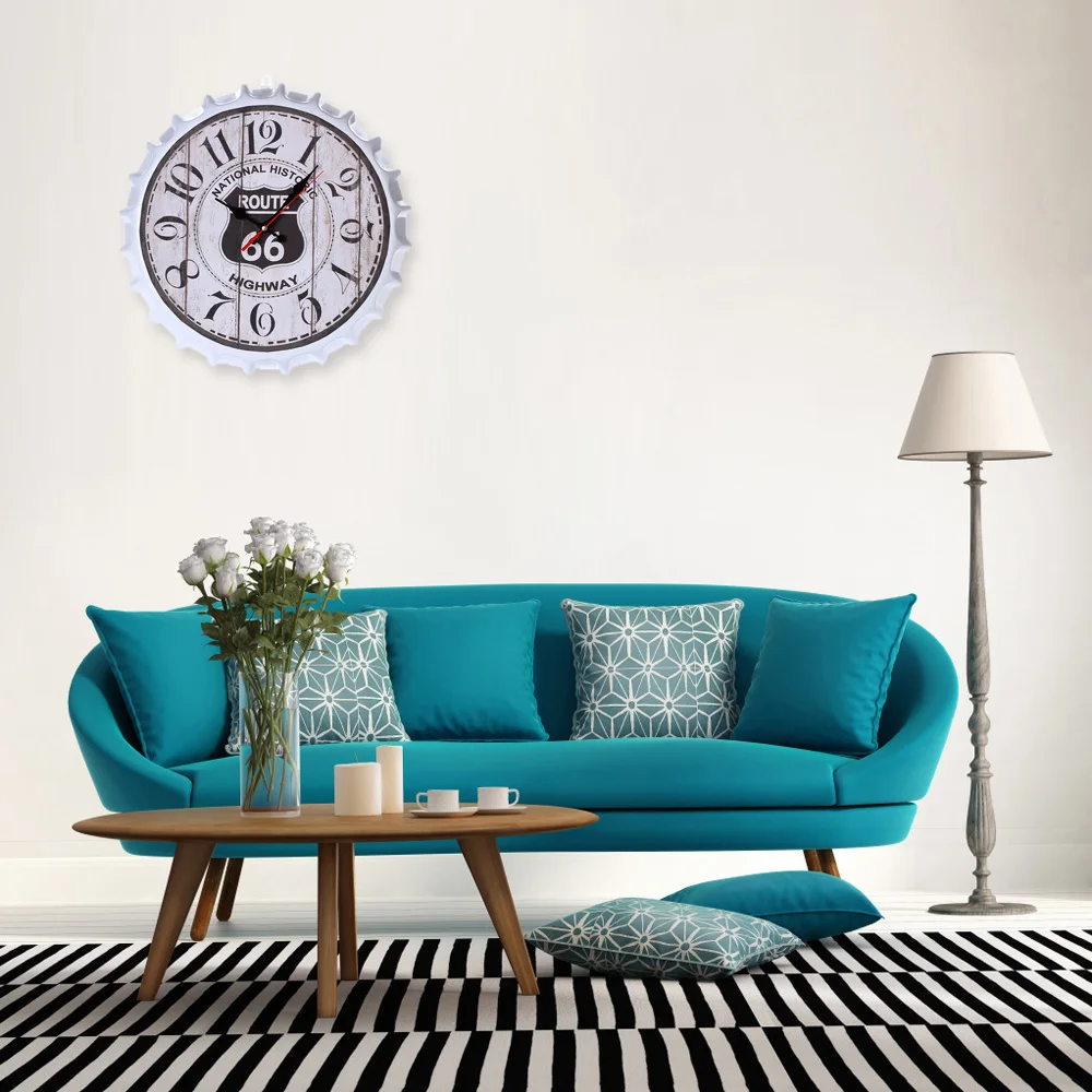 Металлические оловянные настенные часы креативные ретро-винтажные крышки