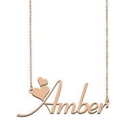 name ambe r necklace custom name necklace for women girls best friends birthday wedding christmas mother days gift