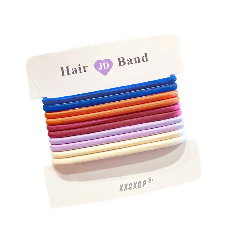 

10 Korean rubber bands, suitable for girls, with simple colored hair bands and high elastic hair bands