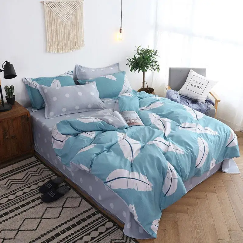 

40 Feather 4pcs Kid Bed Cover Set Cartoon Duvet Cover Adult Child Bed Sheets And Pillowcases Comforter Bedding Set 2TJ-61005