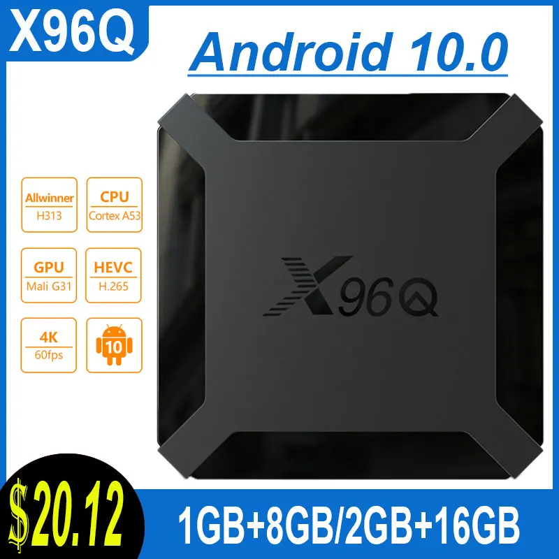 ТВ приставка X96Q для Smart TV Android 10 0 Youtube 4K HD медиаплеер четырехъядерный процессор H.265