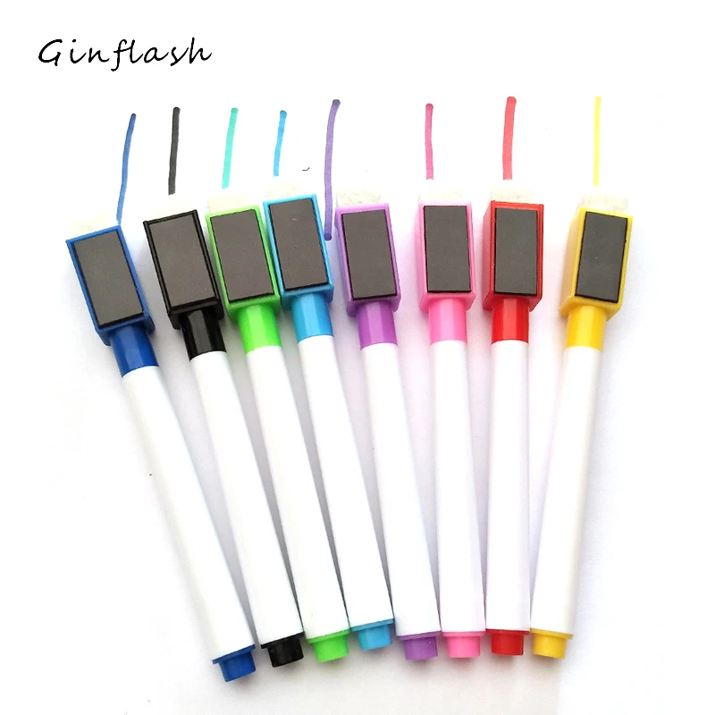 Ginflash 8colors Erasable magnetic White Board Marker Pen Whiteboard Marker Chalk Glass Ceramics Office School