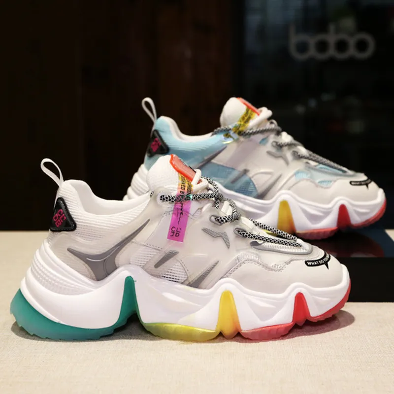 Сетчатая женская обувь весна осень 2020 новые цветные подходящие уличные