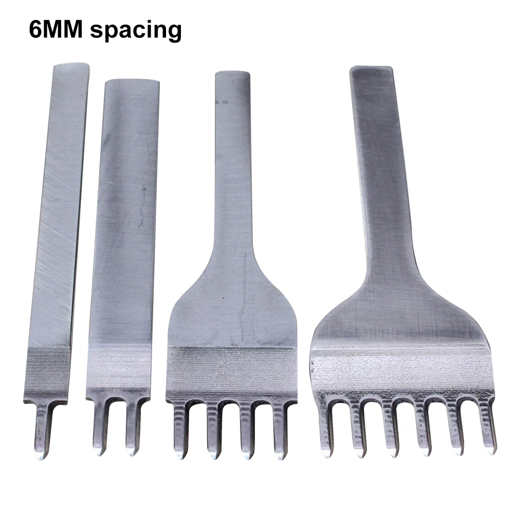 

3/4/5/6mm Spacing Punch Tool For Leather Hole Punches Tool Lacing Stitching Chisel Set Kit DIY Leather Craft Tools Hand Sewing