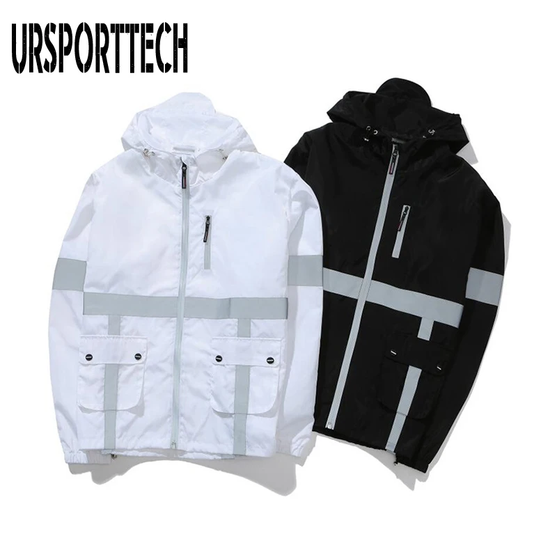 URSPORTTECH оригинальная Светоотражающая куртка для мужчин и женщин осенне зимняя