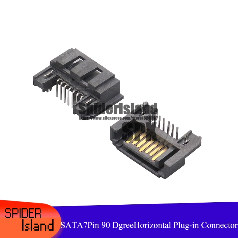 500pcs 1000pcs Type B SATA 7Pin Male 90   90 Degree Needle Horizontal Plug-in Half Pack SATA Connector Interface 7P SATA for DIY